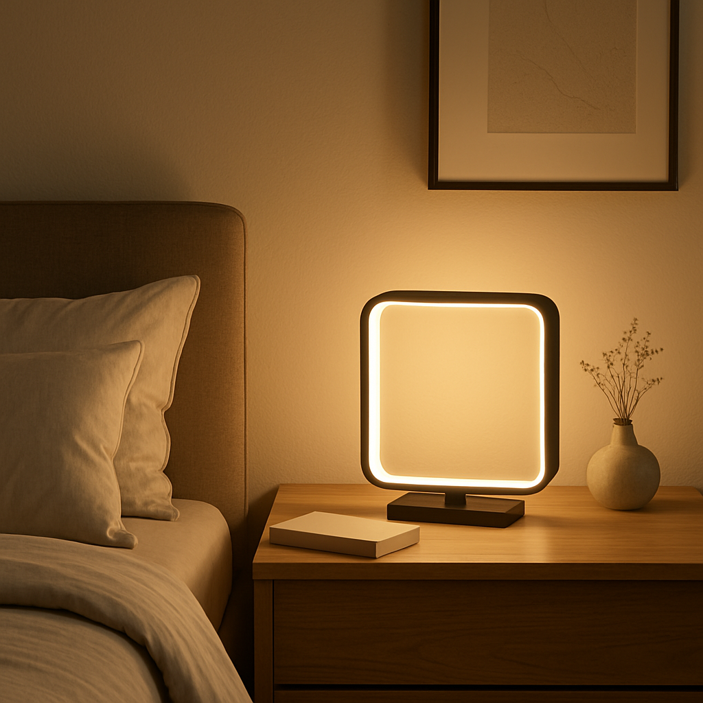 Square LED Table Lamp for Bedroom and Living Room
